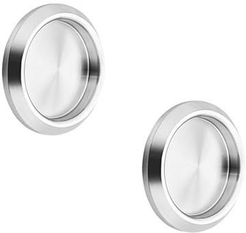 LINTRA 2 Piezas Manetas Puertas Interior Casa, 68 mm Oculto Uñero Puerta Corredera, Acero Inoxidable 304 Redondo Tiradores Puerta Corredera, Para Espejos, Puertas Correderas, Armarios