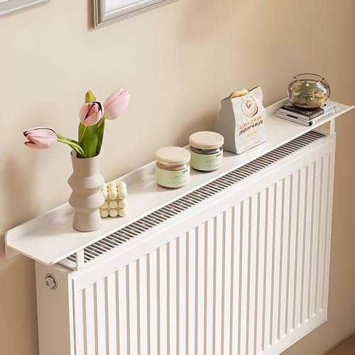 Adjustable Radiator Shelf (40-100cm), No-Drill Installation, 15cm Wide, Modern Display for Living Room, Bedroom, or Hallway – Easy Fit Bracket Included(Size:40CM)