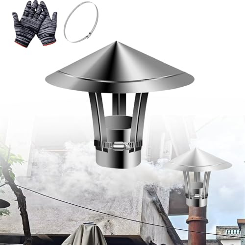 YJSGHRHL Round Chimney Cap, Fireplace Flue Lid, Stove Pipe Chimney cowl, Furnace Vent Guard, Chimney Rain Cover for Outside Existing Clay Flue Tile(19cm)