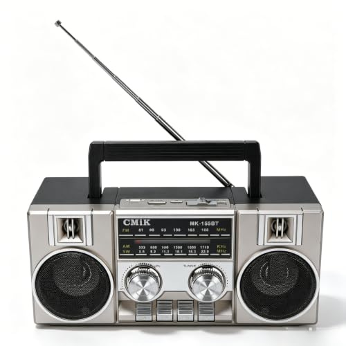 Cuifati Radios Portable AM FM SW, 4 in 1 Vintage Radio Bluetooth Speaker with Dual 5W Drivers, 1200mAh Battery 8 Hours of Battery Life, Gifts for Seniors Elderly (gold)