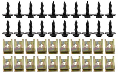 Callume 40 x U Mutter Sechskant Schrauben Radlauf Unterfahrschutz Unterboden Clips Kompatibel mit BMW Kompatibel mit MINI