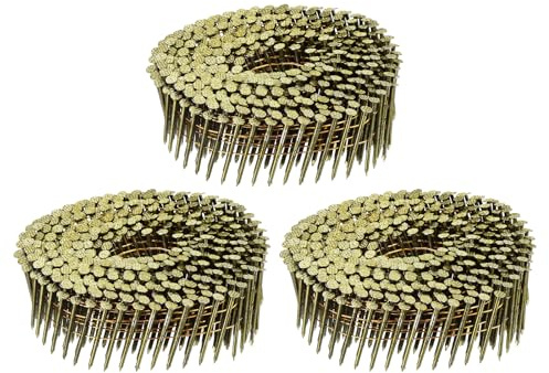 QUARKZMAN 1200 Clous Pour Bardage 1-1/2 x 0.083 15-Degree Tige Annelée Tête Ronde Complète En Bobine Pour Lattage Et Matériaux De Revêtement