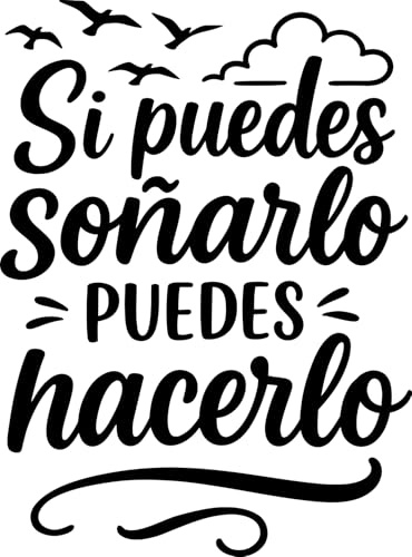 Vinilo Decorativo con Frase Inspiradora Si Puedes Soñarlo Puedes Hacerlo, Pegatina Motivacional para Hogar, Oficina o Estudio, Adhesivo de Pared con Mensaje Positivo (Negro, 27 x 20 cm)
