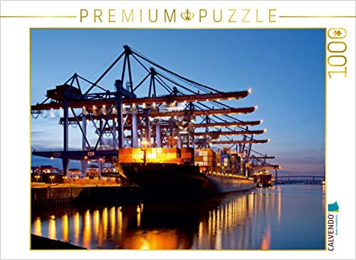 CALVENDO Puzzle Container-Terminal, Hamburg 1000 Teile Puzzle quer | Lege-Größe cm Foto-Puzzle für glückliche Stunden