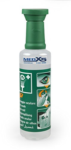 MedX5 (Upgrade 2020) 500 ml ducha ocular de emergencia 0,9 % NaCl, producto para el lavado de ojos con suero fisiológico (0,9 %), producto de lavado ocular, solución para el lavado ocular
