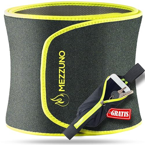 mezzuno - Ceinture de Sudation Homme et Femme Amincissante · Ceinture Ventre Plat Homme · Effet Sauna · Ceinture Abdominale en Néoprène Ajustable sans Latex · Vert L-XL
