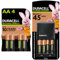 Duracell Cargador de Pilas en 45 minutas, con Pilas Recargables, 6 AA + 2 AAA