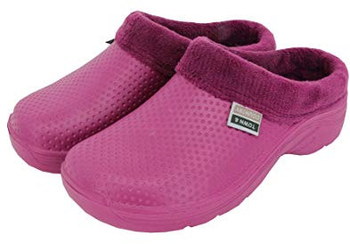 Town & Country TFW6634 Womens Super Soft Fleecy Cloggies (8 UK, Raspberry Dots with Fur)