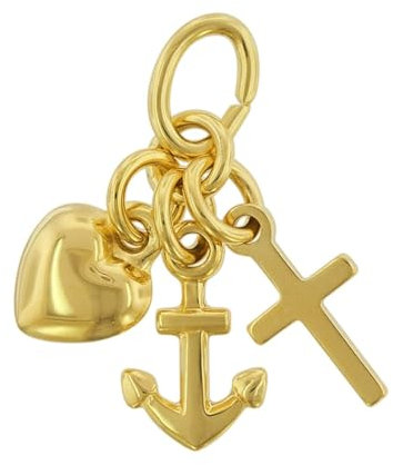 trendor Anhänger Glaube-Liebe-Hoffnung Gold 333/8 Karat modischer Halsschmuck aus hochwertigem Echtgold für Damen, zauberhafte Geschenkidee für Frauen, 75622