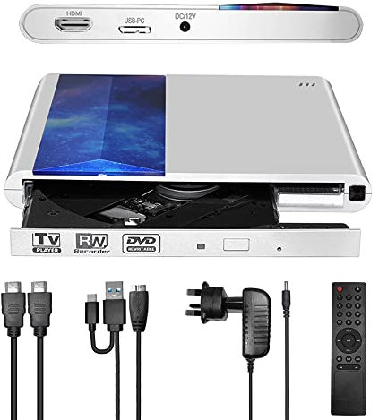 HD DVD Player for TV HDMI with 1080p Upscaling, USB 3.0 & Type-C Input, Contain Remote Control for DVD Player, Support DVD Read & Write