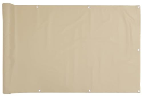 vidaXL Balkon Sichtschutz Bespannung Terrasse Windschutz Sonnenschutz Balkonbespannung Balkonverkleidung Beige 90x500cm Oxford-Gewebe