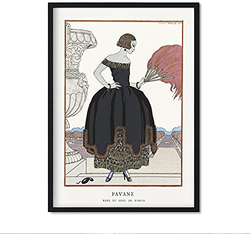 NACRIC Vintage Print Modell 077. Poster mit Kunstwerk Art Deco vom französischen Künstler George Barbier. Innenausstattung. A3 Größe.