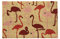 Relaxdays Fußmatte Kokos, Türvorleger mit Flamingos, 40 x 60 cm, rutschfest, Fußabtreter für innen & außen, Natur/rot