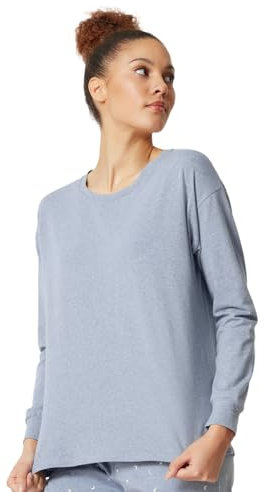 Skiny Damen Night in Mix & Match Pyjamaoberteil, Denim Melange, 36