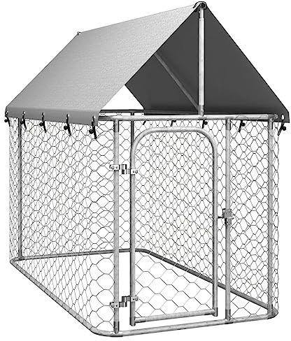 vidaXL Gabbia per Cani da Esterno con Tetto 200x100x150 cm