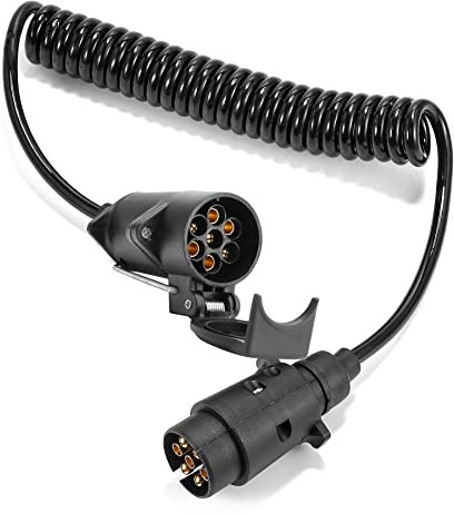 DARKGUARD 7 Pin Trailer Plug Socket,2.55M Trailer Extension Lead 12V 7 Pin Trailer Male To Female Cable, Light Board Towing Extension Cable For Trailer,Towing Adapter Suzi Cable For Car Caravan