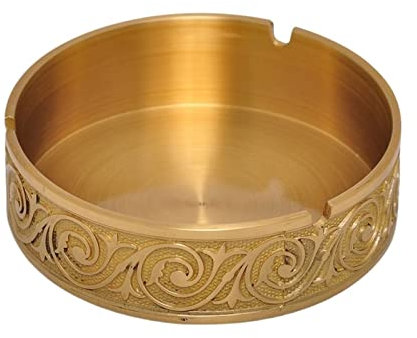 Aschenbecher Antiker Leichter Luxus-Haushaltsaschenbecher aus Kupfer, einfacher unbedeckter Aschenbecher, Exquisite Desktop-Dekoration Tischplatte Aschenbecher
