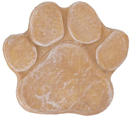 Deosdum Personalisierter Haustier-Gedenkstein, Grabstein in Form Einer Hundepfote, Pfotenabdruck, Gartenstein Den Rasen Im Freien(Sandgelb)
