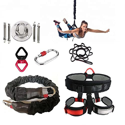 XWHAOB Suspension Trainer Schlingentrainer Sling Trainer für EIN Ganzkörpertraining Heavy Bungee Resistance Band Set Gravity Yoga Bungee Cord Resistance Belt Set 4D Bungee Dance Rope (110Kg)