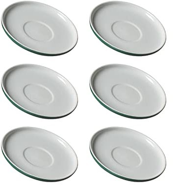 Ritzenhoff & Breker Jasper Kaffeeuntertassen, 6er Set, Grün, ø 15 cm, Untertassen aus Steinzeug, Unterteller mit Mattglasur & Soft-Touch-Haptik