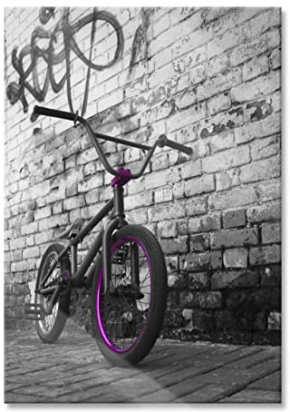 Pixxprint Glasbild, Wandbild aus Echtglas, BMX Fahrrad Graffiti, 40x60 cm, inkl. Aufhängung und Abstandshalter