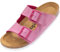 Palado Pantoletten Damen Korfu Matt - gefertigt in Spanien - matte Oberfläche - Veloursleder-Decksohle - ergonomisches Weichfußbett - leichte EVA-Sohle Pink UK8 - EU41