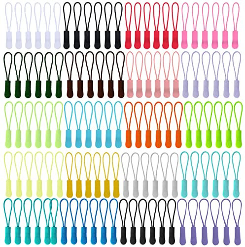 UTMACH 120 Stück Reißverschluss Verlängerung Zipper Pulls Reißverschluss Zipper Ersatz Reißverschluss Anhänger Zipper Schlaufen für Rucksack Bekleidung Sportswear Reissverschluss Haken,20 Farben