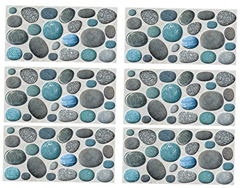 FOYTOKI 6Sheets Chic Wall Protective Stickers Decorative Oilproof Wallpaper for Kitchen and Bathroom Peel and Stick Wall Protector for Home Decor