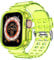 DABAOZA Compatible for Clear Apple Watch Band with Bumper Case 49mm, Women Men Glitter Bling TPU Sport Strap for iWatch SE Ultra Series 10 9 8 7 6 5 4 3 2 1（Neon Yellow,49）