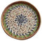 30 cm rundes Rattan-Serviertablett, handgewebtes Mosaik-Tablett mit Holzsockel für Couchtisch, dekoratives Weidenholztablett, Lacktablett, Lebensmittelkorb