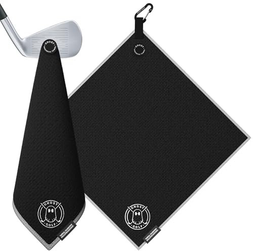 GHOST GOLF Magnetisches Golf-Handtuch, Schwarz