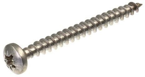 SECCARO Lot de 150 vis à bois à tête bombée 5 x 50 mm en acier inoxydable V2A VA A2 avec filetage complet, cruciforme/PZ