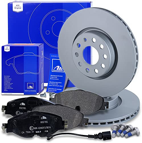 ATE Bremsenset Vorderachse inkl. Bremsscheiben vorne Ø 312 mm belüftet und Bremsbeläge vorne + Warnkontakt Kompatibel mit AUDI A, TT, SEAT ATECA, LEON, SKODA, OCTAVIA, SUPERB, VW ARTEON, GOLF, PASSAT