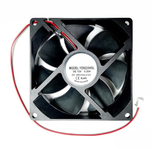 DAKKZA Silent Cooling Case PC 90mm Fan for 90mm x 90mm x 25mm DC 12V 0.2A 9025/9225 Brushless 2-Pin XH2.54 2400RPM