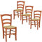 VIRSUS Set 4 Sedie Paesana in Legno con Seduta in Paglia, Misura 43x42x86 cm, Sedia Tradizionale Robusta, per Casa, Cucina, Agriturismo, Ristorante, Made in Italy (Ciliegio)
