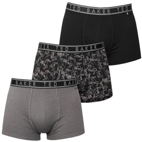 Ted Baker Herren-Boxershorts Dreierpack - Schwarz/Schwarz Acolin/Grau - L