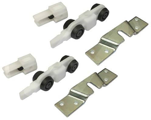 KIT per Porta Scorrevole Senza Binario - Comprende 2 Carrelli di Scorrimento, 2 Fermi Superiori, 2 Staffe di Fissaggio su Pannello - Disponibile in 2 Portate: 40kg e 80kg (Portata 40 KG)