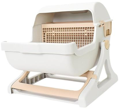 F Fityle Arenero Automático para Gatos, Inodoro Higiénico para Mascotas, Beige