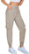 Damen Cargo Jogginghose Multifunktions Outdoor Wanderhose Lang Leichte High Waist Stretch Sport Trekkinghose Multi Taschen (B Khaki, XL)
