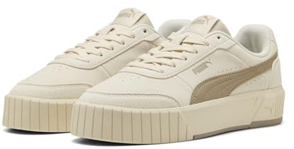 PUMA Damen Carina Mia Sneakers 35.5, Alpine Snow Ice Coffee White Beige