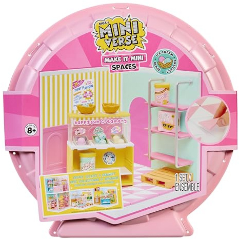 MGA's Miniverse Make It Mini Spaces Ice Cream Shop - Inklusive 1 Packung, BAU-Set, DIY, Bastelei, Für Sammler & Kinder ab 8 Jahren, Nicht ESSBAR