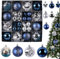 Christbaumkugel Ornamente, Bruchsichere Weihnachtsschmuck, 44-teiliges Weihnachtskugel-Set, Retro Christbaumkugeln, Vintage Weihnachtsschmuck, Bruchsichere Weihnachtskugeln,
