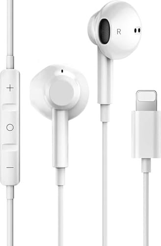 Ecouteurs pour iPhone,écouteurs filaires intra-auriculaires avec son stéréo (microphone intégré et contrôle du volume) compatibles avec iPhone 14/14ProMax/13/13Pro/8/7/7Plus/SE/11Pro/12Pro/12/X/XR/XS