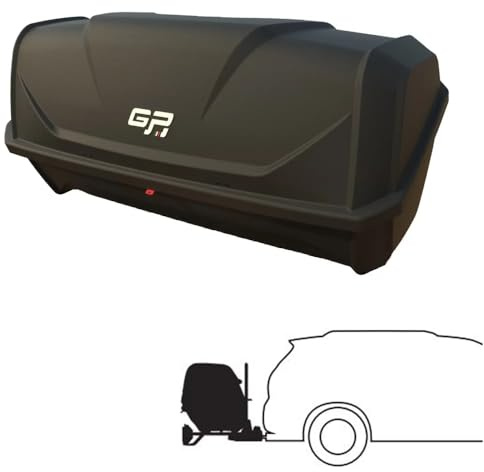 GP - Custodia con gancio di traino per Tesla Model S/3/X/Y, 340 litri, nero, protezione UV, 12,8 kg