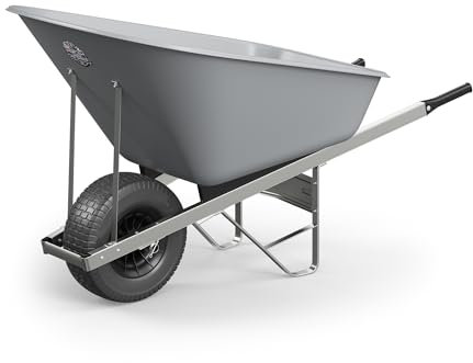 Agri Barrow Wheel Barrow 160 Litre Plastic Wheelbarrow with Puncture Proof Fat Tires - Grey, Ideal for Equestrians, Gardeners, Yard & Garden Maintainers, Farmers, Stable Workers, Allotment Owners