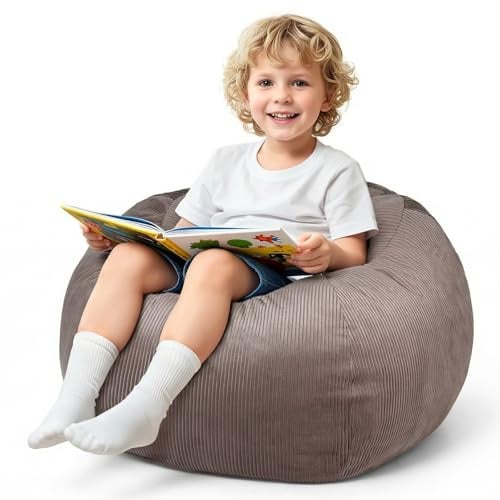GAGAKU Kuscheltier Sitzsack Aufbewahrung Abdeckung 200L, XXL Spielzeug Aufbewharungstasche für Kinderzimmer Große Füllbarer Reißverschluss Sitzsack zum Organisieren (Braun)