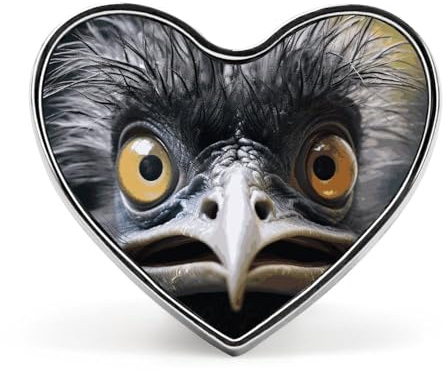 Emu-Reversnadel mit Regenschirm am Strand – herzförmige Broschennadeln für Anzug-Accessoires für Damen und Herren, 2,5 cm leichte Emaille-Reversnadeln für Rucksäcke, Hüte, Taschen, Schlüsselbänder