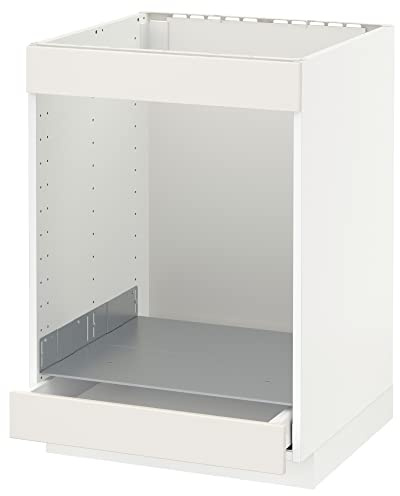 ProTuning METOD/MAXIMERA Cabina base per piano cottura+forno con cassetto, bianco/bianco Veddinge, 60x60 cm