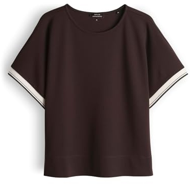 OPUS Damen Sweatshirt | Boxy Sweatshirt mit sportlichem Kontrastbündchen Coffee Bean, 42