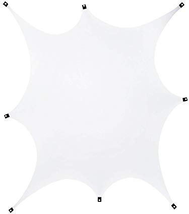 PSYWORK Schwarzlicht Segel Spandex | Crystal Clear Shape II | Weiß | 4,5 x 4,5m | UV-aktiv | Leuchtend | Wandtuch Wandbehang Stoff Neon Deko Party Tuch Tapestry Poster PSY Goa